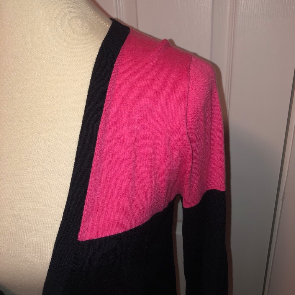 J Crew Pink and Navy Colorblock Cardigan - Picture 3 of 6